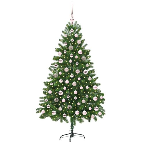 Коледно дърво с 300 LED светодиода с поставка Зелен 180 cm ПЕ
