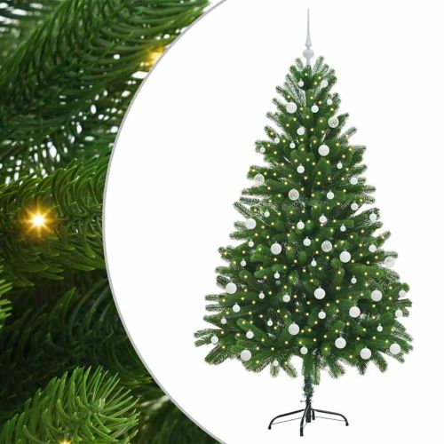 Коледно дърво с 300 LED светодиода с поставка Зелен 180 cm ПЕ
