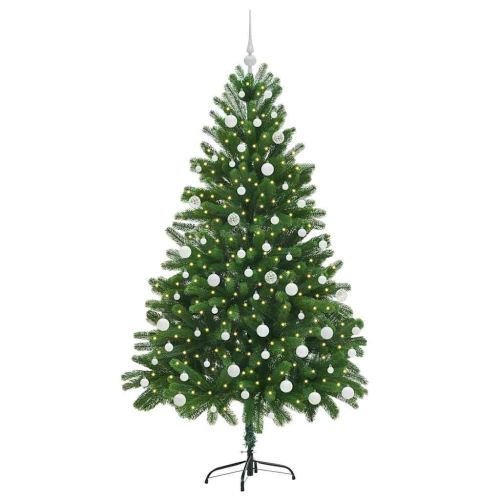 Коледно дърво с 300 LED светодиода с поставка Зелен 180 cm ПЕ