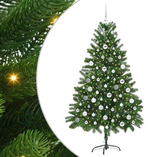 Коледно дърво с 300 LED светодиода с поставка Зелен 180 cm ПЕ