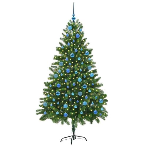 Коледно дърво с 300 LED светодиода с поставка Зелен 180 cm ПЕ