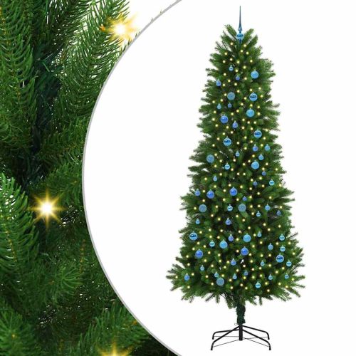 Коледно дърво с 300 LED светодиода с поставка Зелен 240 cm ПЕ
