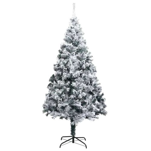 С изкуствено коледно дърво с 300 LED светодиода Бяло 180 cm