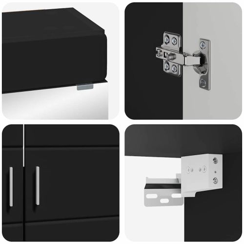 Комплект мебели за баня TULUM 2 pcs Черно 60 x 34 x 63 см