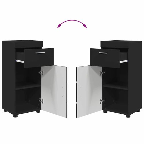 Комплект мебели за баня TULUM 4 pcs Черно 60 x 34 x 63 см