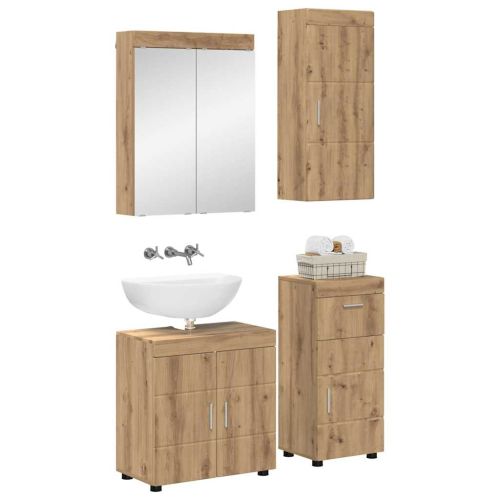 Комплект мебели за баня TULUM 4 pcs Дъб 60 x 34 x 63 см