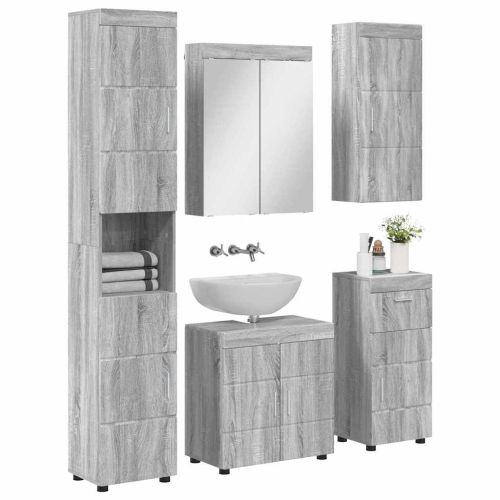 Комплект мебели за баня TULUM 5 pcs Сив Сонома 60 x 34 x 63 см