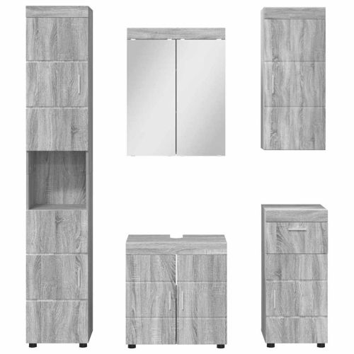 Комплект мебели за баня TULUM 5 pcs Сив Сонома 60 x 34 x 63 см