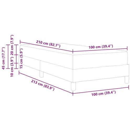 Легло с пружинирана основа с матрак Черно 100 x 210 cm текстил