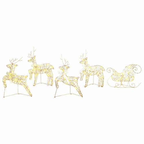 LED елени с 40 LED светодиода 5 pcs Златист PET
