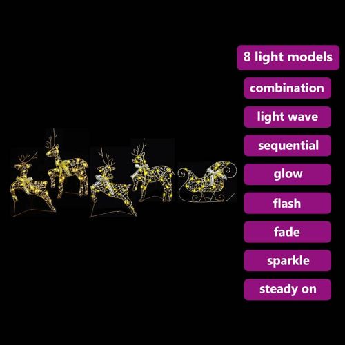 LED елени с 40 LED светодиода 5 pcs Златист PET