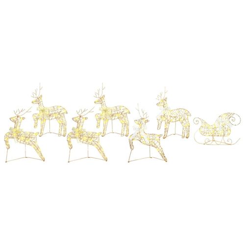 LED елени с 40 LED светодиода 7 pcs Златист PET