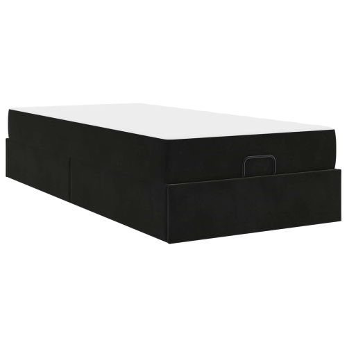 Рамка за легло с матрак 2 pcs Черно Кадифе