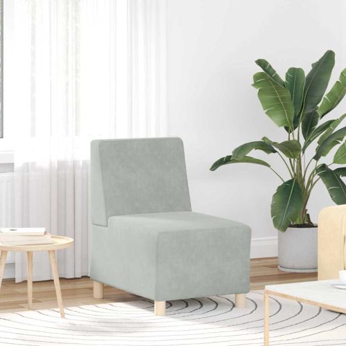 Модулен диван без ръкави 2 pcs Светлосиво 55 x 74 x 82 см