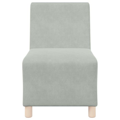 Модулен диван без ръкави 3 pcs Светлосиво 55 x 74 x 82 см