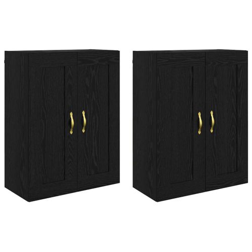 Стенно монтиран шкаф 2 pcs Черния дъб 69,5 x 34 x 90 см