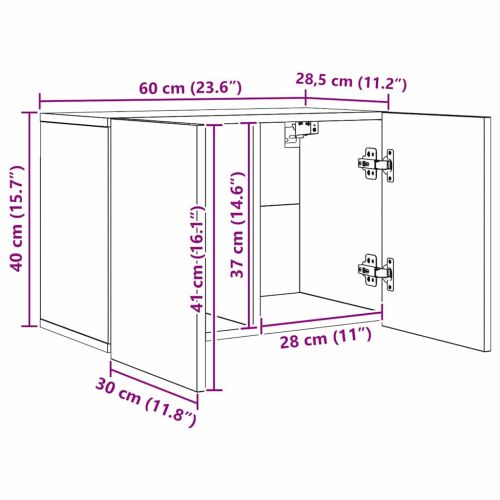 Телевизионен стенен шкаф 5 pcs Черния дъб Инженерно дърво