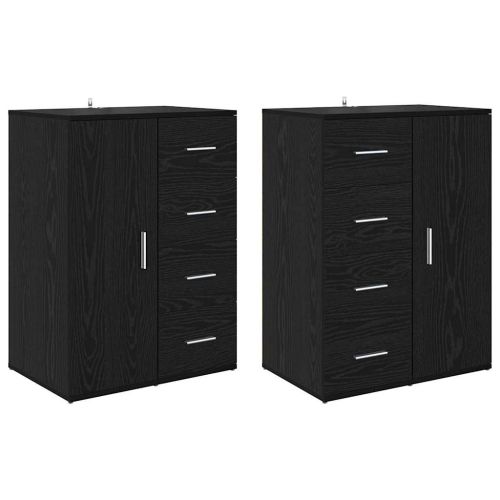 Скейдбордове с чекмедже Corona 2 pcs Черния дъб 59 x 39 x 80 см