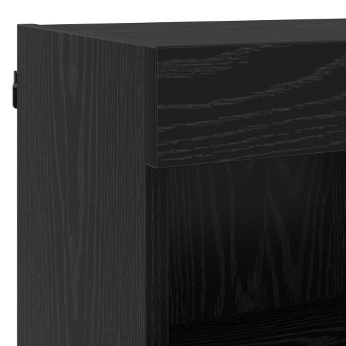 ТВ стенни единици с LED с LED 6 pcs Черния дъб Инженерно дърво