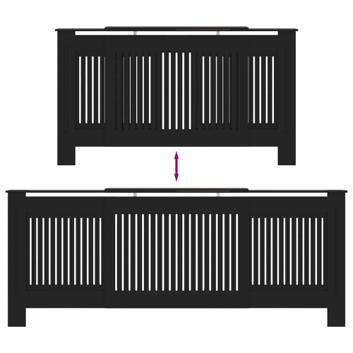 Калъф за радиатор 2 pcs Черно 205 x 20,5 x 81,5 см