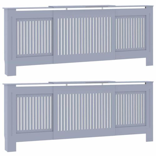 Калъф за радиатор 2 pcs Сив 205 x 20,5 x 81,5 см