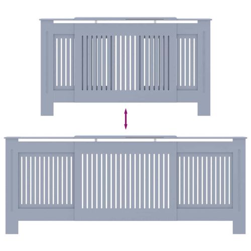 Калъф за радиатор 2 pcs Сив 205 x 20,5 x 81,5 см