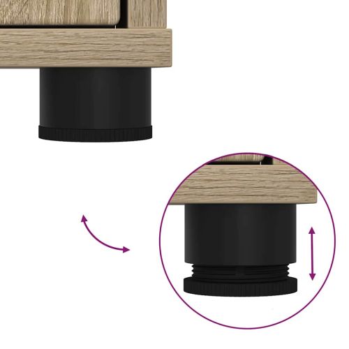 Комплект мебели за баня с рафт 3 pcs Сонома дъб Инженерно дърво