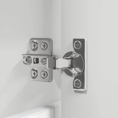 Комплект мебели за баня 3 pcs Лъскаво бяло Инженерно дърво