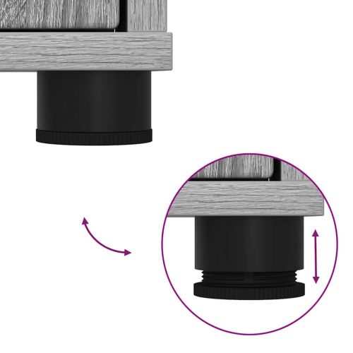 Комплект мебели за баня с рафт 3 pcs Сив Сонома Инженерно дърво