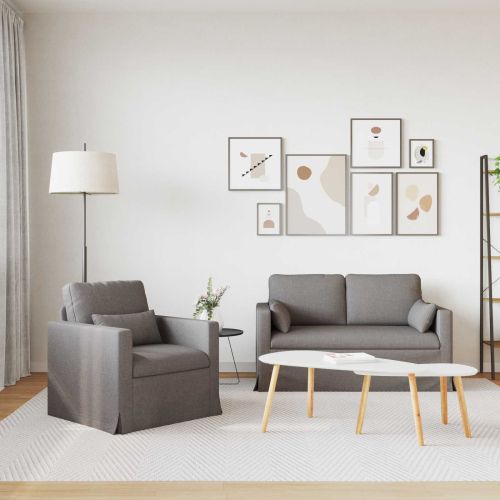 Комплект дивани 2 pcs Таупе 139 x 78 x 80 см текстил