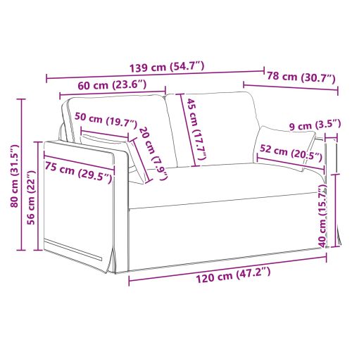Комплект дивани 2 pcs Крем 139 x 78 x 80 см текстил