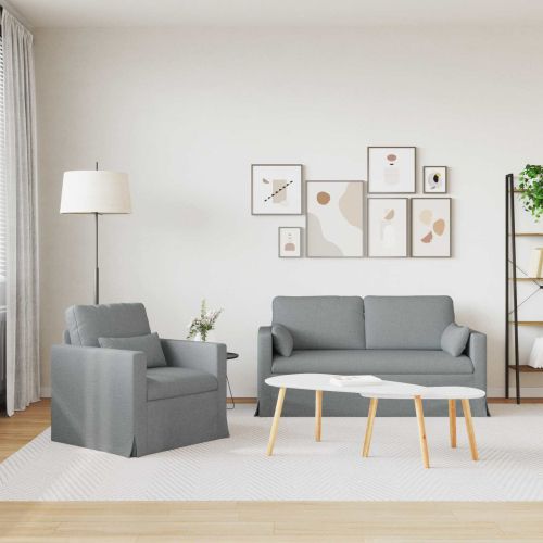 Комплект дивани 2 pcs Светлосиво 158 x 78 x 80 см текстил