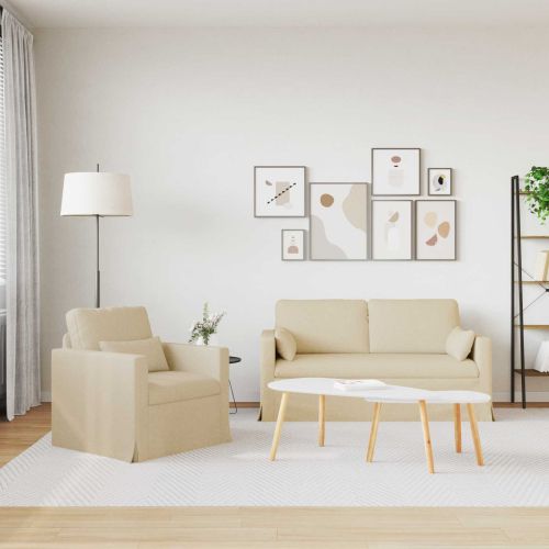 Комплект дивани 2 pcs Крем 158 x 78 x 80 см текстил