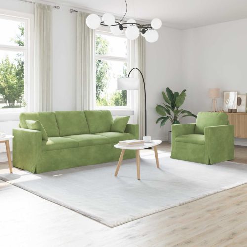 Комплект дивани 2 pcs Светло зелено 198 x 78 x 80 см Кадифе