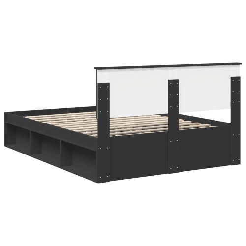Рамка за легло с таблото Черно 150 x 200 cm Инженерно дърво