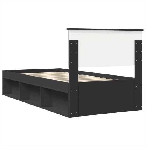 Рамка за легло с таблото Черно 90 x 200 cm Инженерно дърво