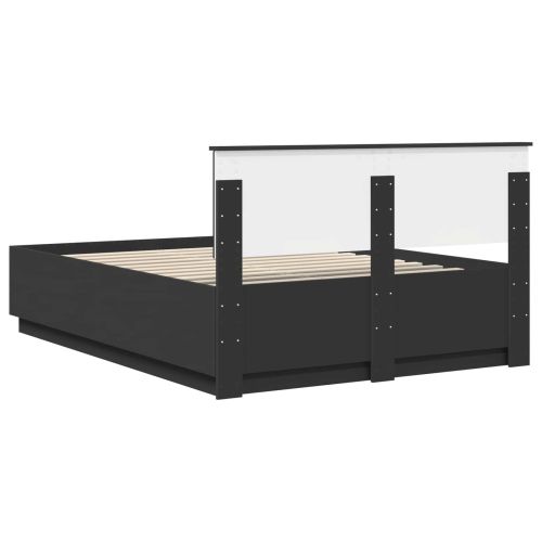 Рамка за легло с таблото Черно 150 x 200 cm Инженерна дървесина