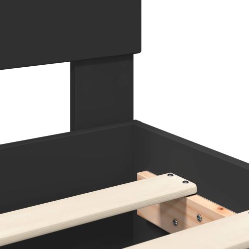 Рамка за легло с таблото Черно 135 x 190 cm Инженерна дървесина