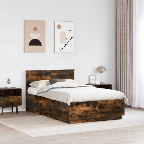 Рамка за легло Опушен дъб 120 x 200 cm Инженерна дървесина