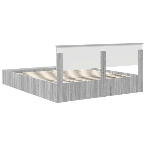 Рамка за легло с рафт Сив Сонома 200 x 200 cm Инженерно дърво