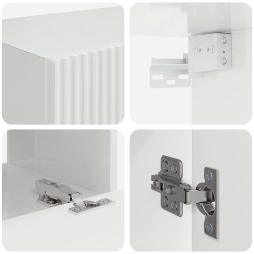 Комплект за стена на телевизор 4 pcs Лъскаво бяло