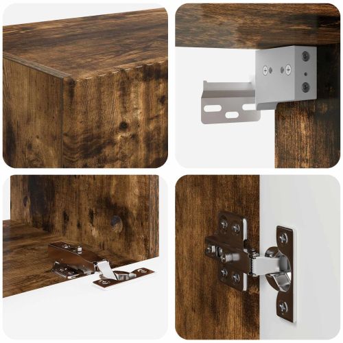 Комплект за стена на телевизор 4 pcs Димян дъб Инженерно дърво