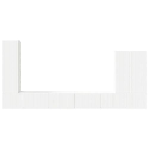 Комплект за стена на телевизор Монтиране на стена 6 pcs Бяло