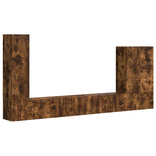 Комплект за стена на телевизор 6 pcs Димян дъб