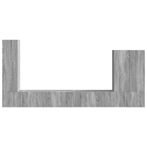 Комплект за стена на телевизор 6 pcs Сив Сонома