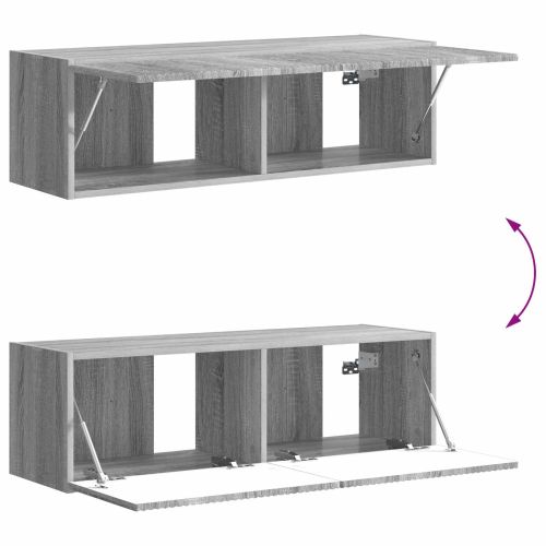 Комплект за стена на телевизор 6 pcs Сив Сонома