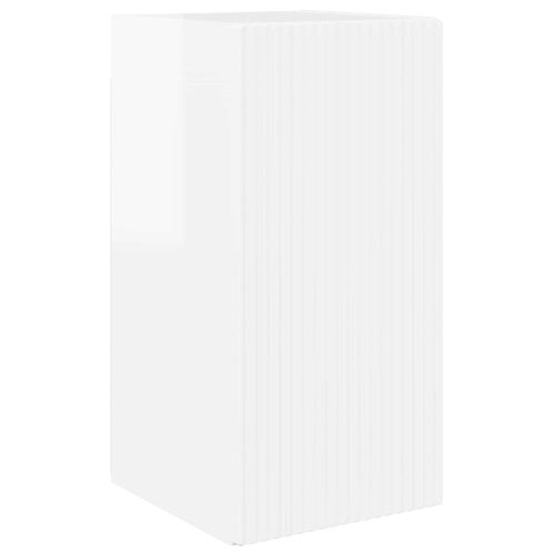 Комплект ТВ шкаф 2 pcs Лъскаво бяло Инженерно дърво