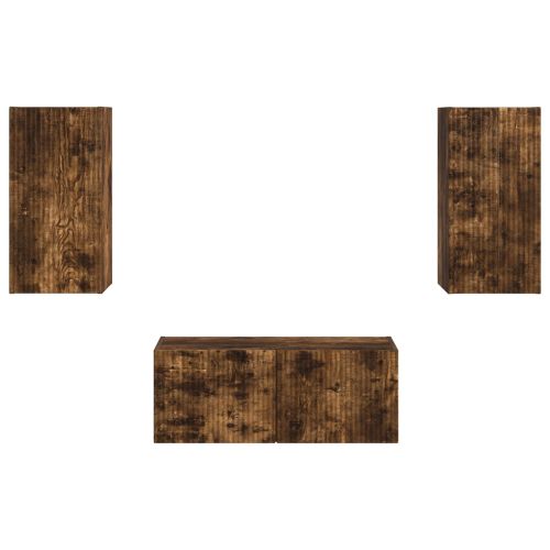 Комплект ТВ шкаф 2 pcs Димян дъб Инженерно дърво