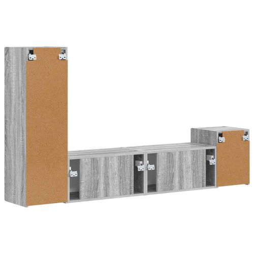 Комплект ТВ шкаф 4 pcs Сив Сонома Инженерно дърво