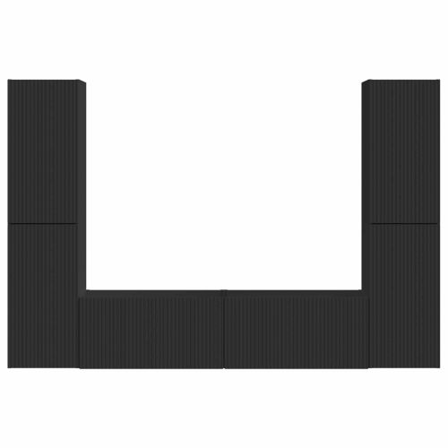 Комплект ТВ шкаф 6 pcs Черно Инженерно дърво